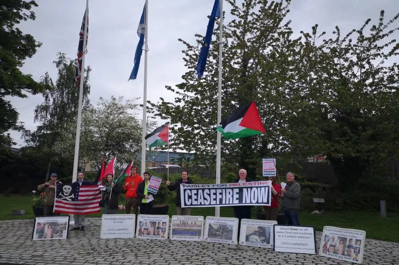 Paisley4Palestine has flown the Palestinian flag outside Renfrewshire House as part of its demonstrations in the town