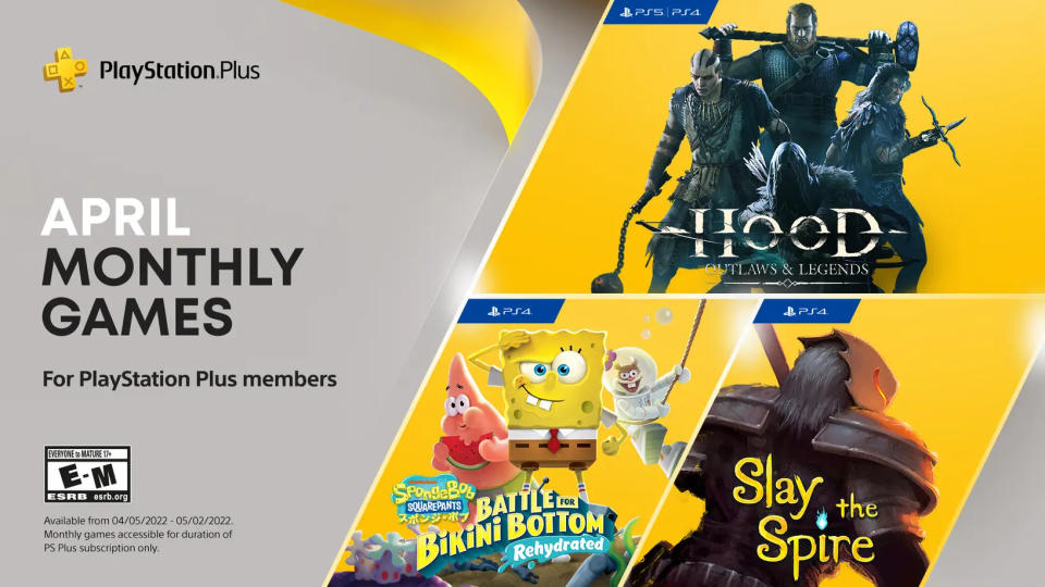 PS Plus free games for April 2022.