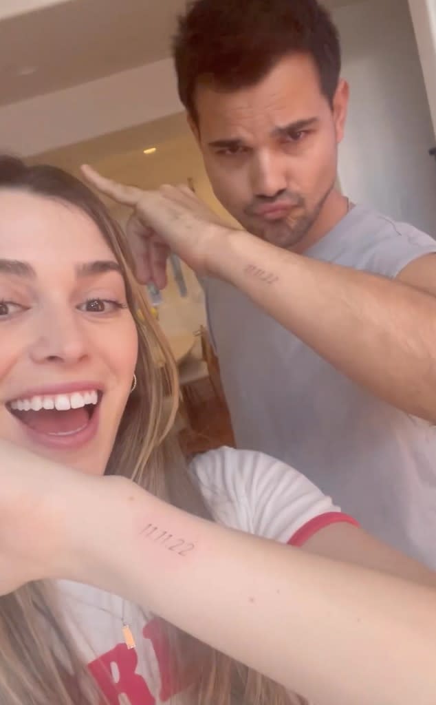 Taylor Lautner and Wife Taylor tattoos, Instagram