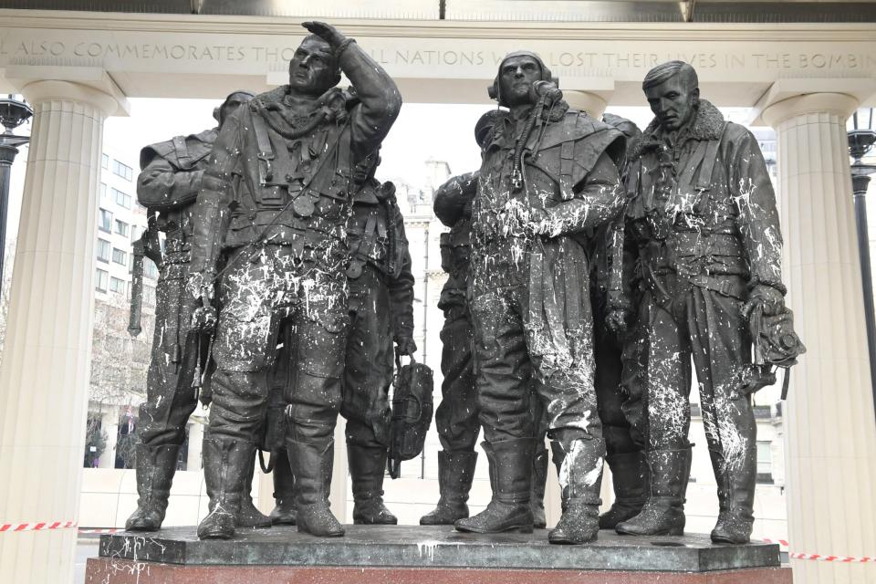 The memorial was vandalised during the early hours of Monday morning (Jeremy Selwyn)