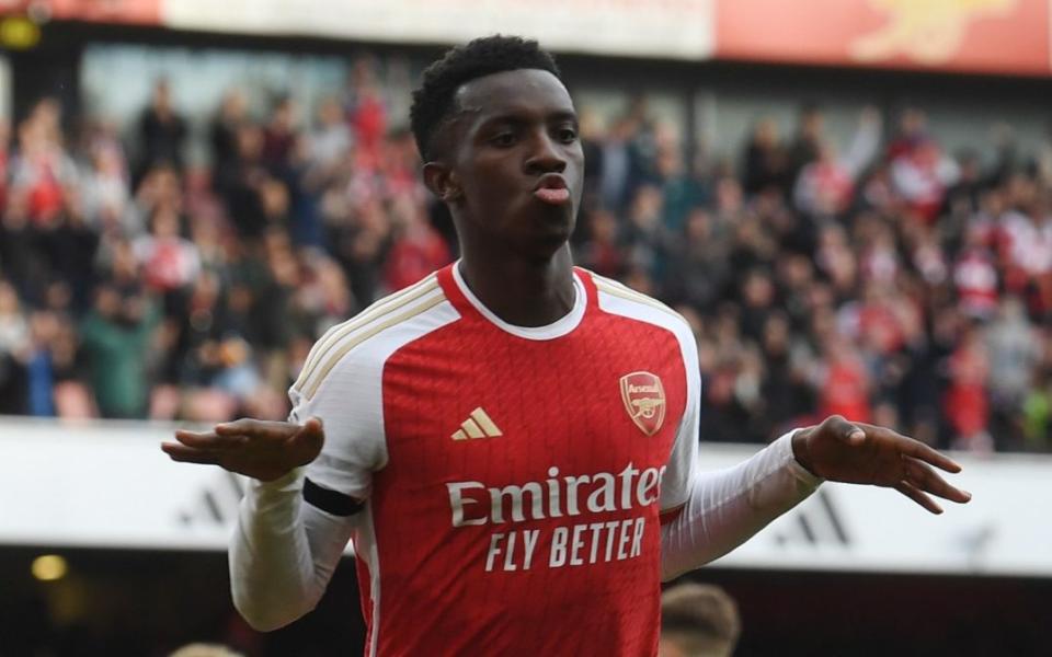 Eddie Nketiah celebrates goal against Sheffield United