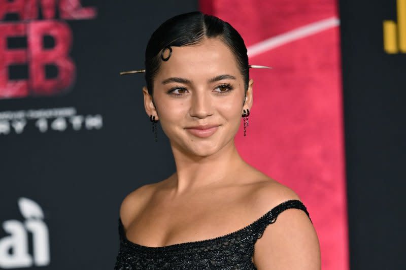 Isabela Merced arrives for the world premiere of "Madame Web" at the Regency Village Theatre in Los Angeles on February 12. File Photo by Chris Chew/UPI