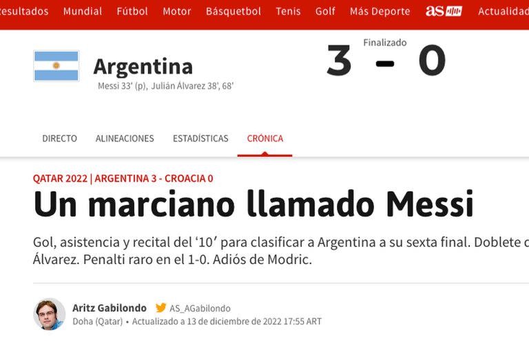 As es un medio deportivo de Madrid, la ciudad refractaria al Barcelona en el que por 17 años brilló Lionel Messi; sin embargo, califica como "marciano" al ex (¿ex?) referente culé.