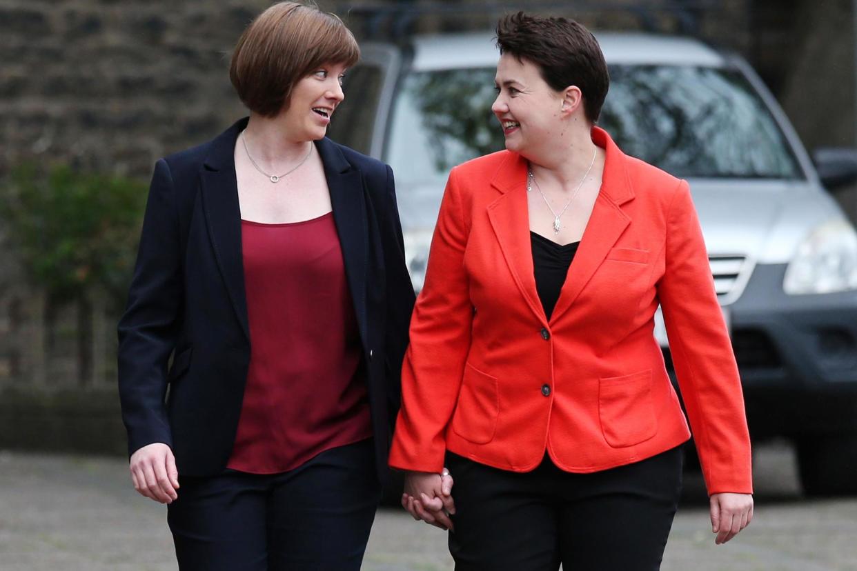 Joy: Ruth Davidson and her partner Jen Wilson are expecting their first child together: PA