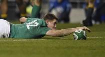 Rugby Union - Ireland v Australia - 2016 Guinness Series - Aviva Stadium, Dublin, Republic of Ireland - 26/11/16 Ireland's Garry Ringrose scores their second try Reuters / Clodagh Kilcoyne