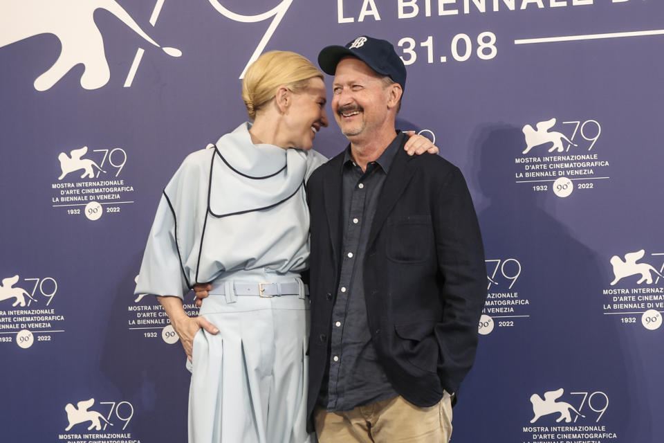 Cate Blanchett and director Todd Field pose for photographers at the photo call for the film 'Tar' during the 79th edition of the Venice Film Festival in Venice, Italy, Thursday, Sept. 1, 2022. (Photo by Joel C Ryan/Invision/AP)