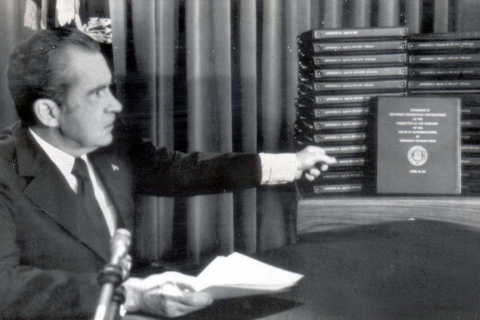 President Richard Nixon pictured during watergate (AP)