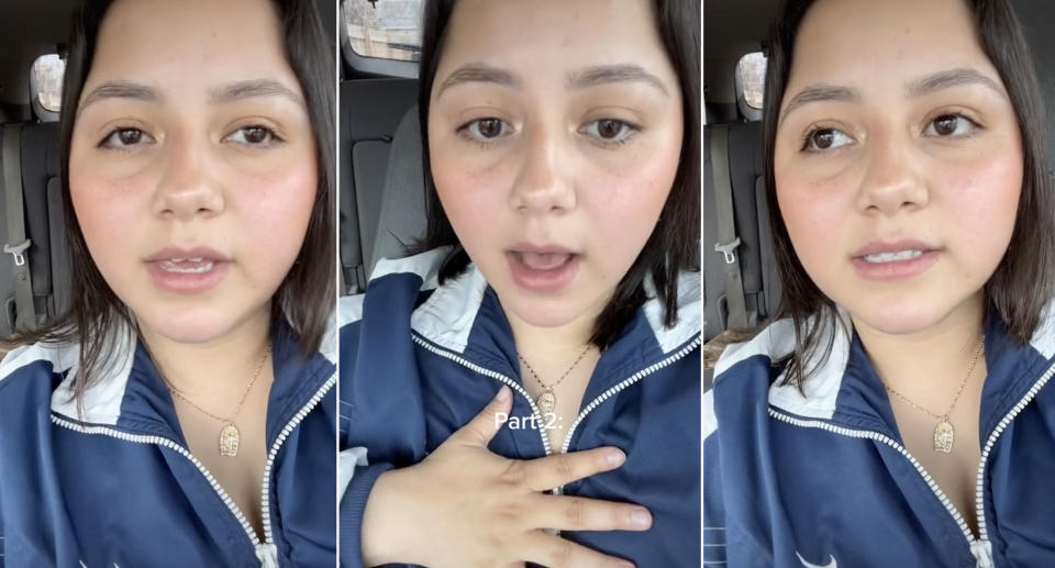 The woman detailed the chilling event in a series of clips on TikTok. Source: TikTok