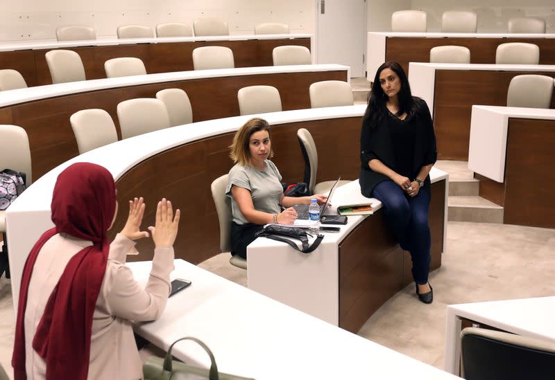 Charlotte Karam, associate professor at the American University of Beirut is pictured at American University of Beirut (AUB), in Beirut