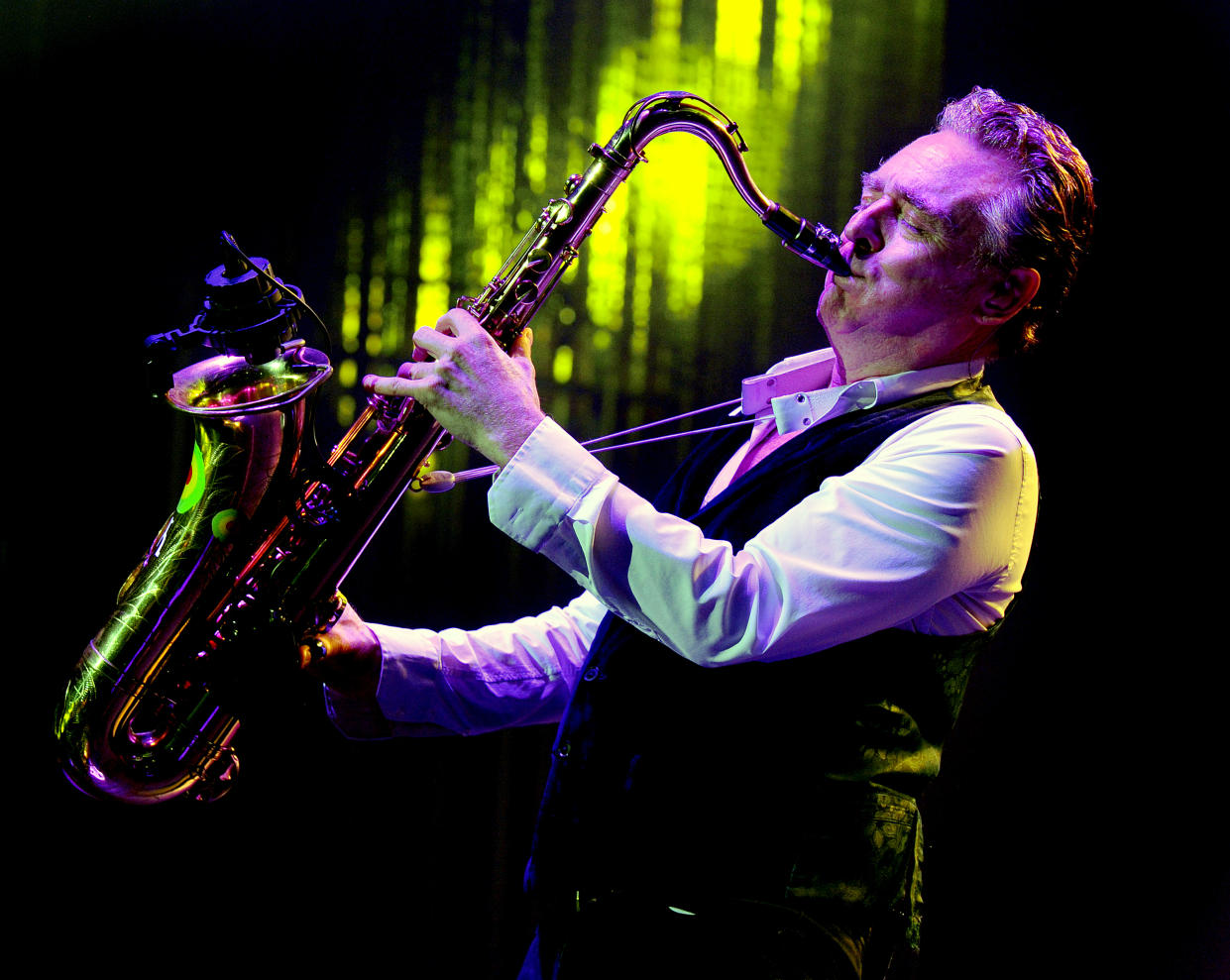 MANCHESTER, ENGLAND - DECEMBER 17:  Brian Travers of UB40 performs live on stage at O2 Apollo Manchester on December 17, 2017 in Manchester, England.  (Photo by Shirlaine Forrest/WireImage)