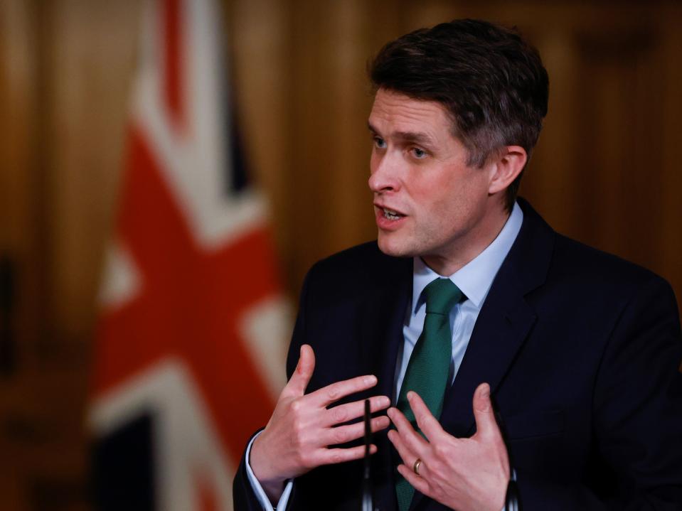 The education secretary is telling the nation’s schoolchildren to sing the words ‘Strong Britain, great nation’ (POOL/AFP/Getty Images)