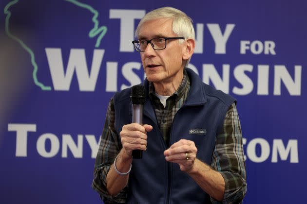 Wisconsin Gov. Tony Evers speaks with supporters during a canvas launch event Monday in Milwaukee. (Photo: Scott Olson via Getty Images)