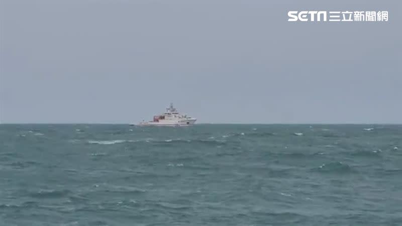 中國船隻出現在金門海域，海巡署緊盯、廣播驅離。（圖／海巡署金馬澎分署提供）