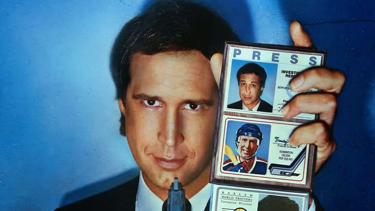 Chevy Chase on the poster for 'Fletch'. (Credit: Universal)