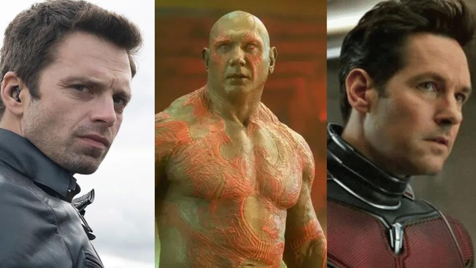 Sebastian Stan as Bucky Barnes, Dave Bautista as Drax, and Paul Rudd as Scott Lang. These characters could all meet their deaths in Phase 5 of the MCU.