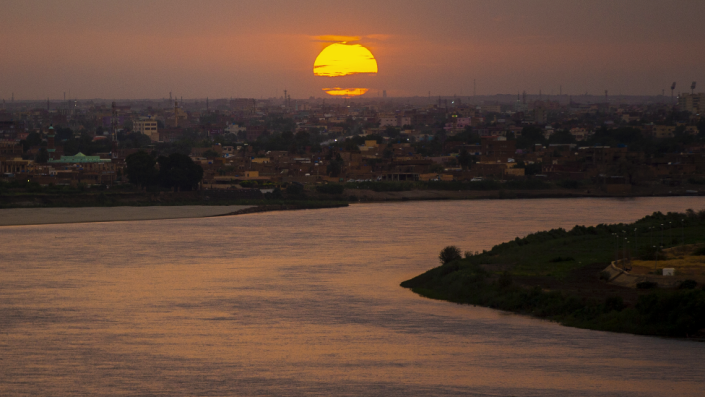 Sun setting in Khartoum, Sudan - Sunday 10 July 2022