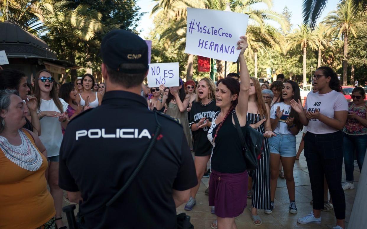 Activists fear the men will avoid a rape conviction based on Spain's idiosyncratic law - LightRocket