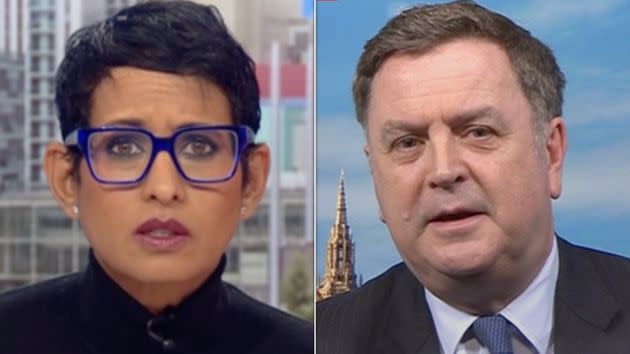 Naga Munchetty grilled work and pensions secretary Mel Stride on Friday morning