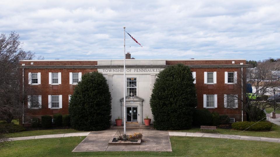 A view of the exterior of the Pennsauken Municipal Building.