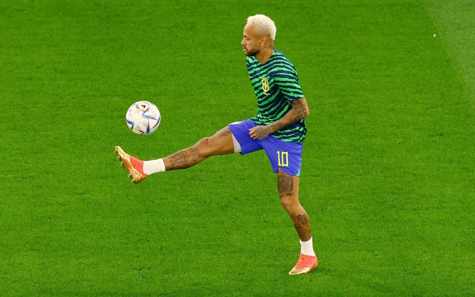 Brazil's Neymar during the warm up before the match - Lee Smith/Reuters