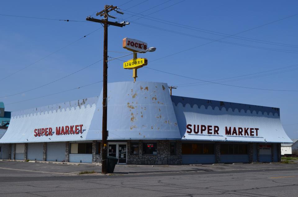 Jock’s Super Market in downtown Tulelake stands as one of the few and longtime shopping destinations, as seen on Sunday, April 24, 2022.