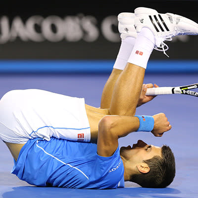 Djokovic was visibly struggling with a leg injury in the second set.
