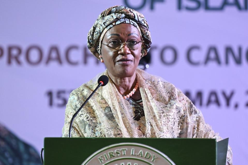 First Lady of Nigeria Oluremi Tinubu slams the influence Hollywood women have on girls in Nigeria. Anadolu via Getty Images