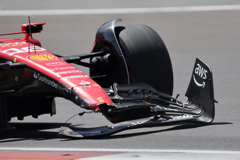 Así quedó la Ferrari de Charles Leclerc en el primer sprint