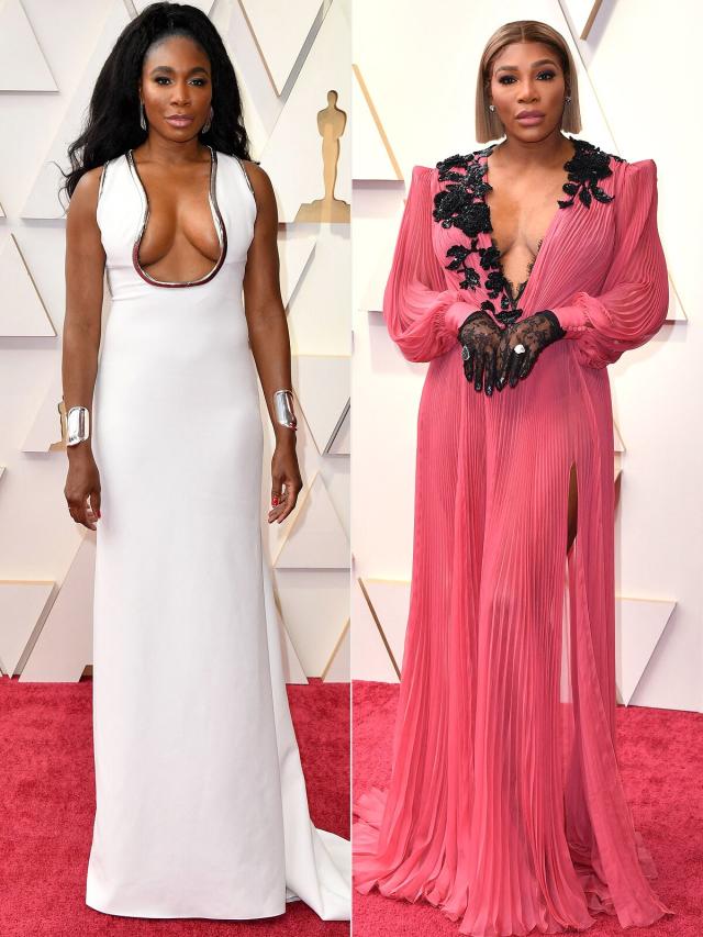 Claire Williams Porn - Venus and Serena Williams Rock Gorgeous Plunging Gowns on 2022 Oscars Red  Carpet