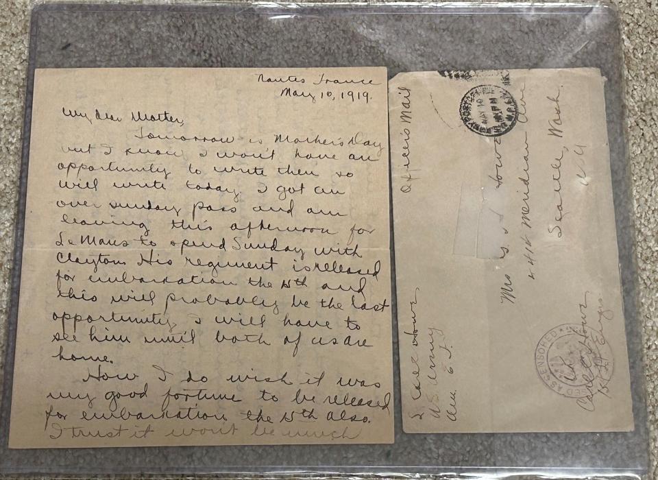 This Mother's Day letter written in 1919 was salvaged from eBay and given to the granddaughter of the soldier who wrote it.