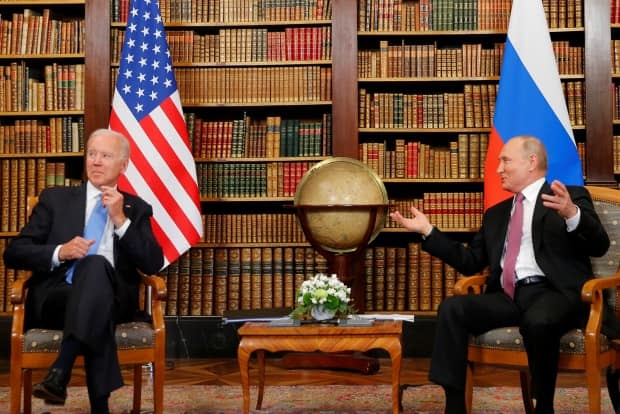 A first meeting between U.S. President Joe Biden and Russian President Vladimir Putin in Switzerland on Wednesday was aimed at stabilizing relations. (Denis Balibouse/Reuters - image credit)