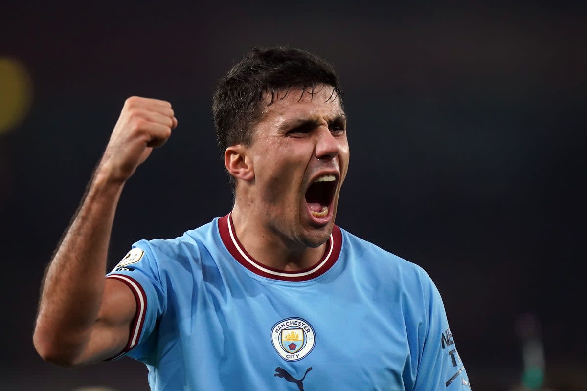 Rodri is celebrating Manchester City’s triumph over Real Madrid (PA Wire)