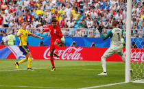 <p>Dele Alli scores Engand’s second goal </p>