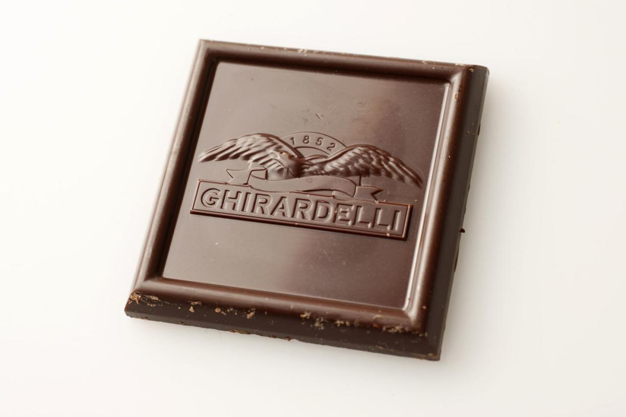 square of ghirardelli chocolate