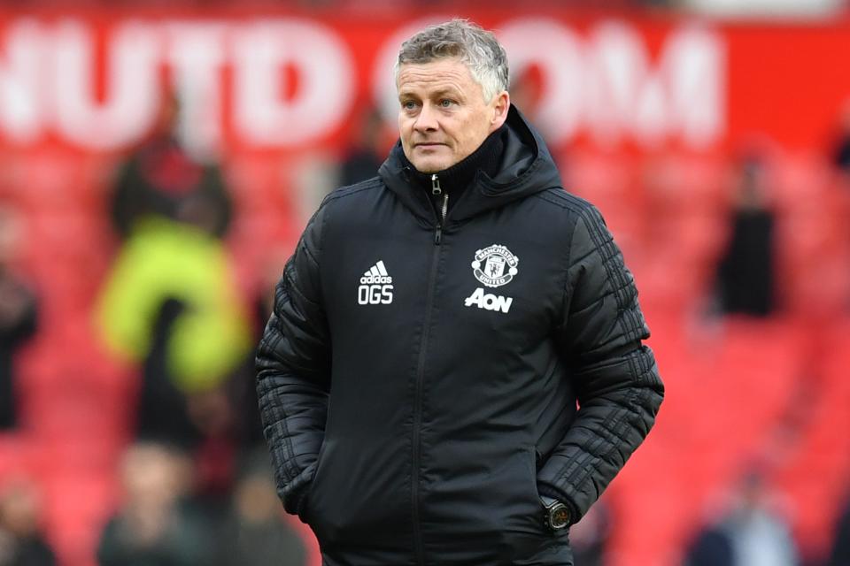 Manchester United's Norwegian manager Ole Gunnar Solskjaer is seen at the end of the English Premier League football match between Manchester United and Watford at Old Trafford in Manchester, north west England, on February 23, 2020. (Photo by Paul ELLIS / AFP) / RESTRICTED TO EDITORIAL USE. No use with unauthorized audio, video, data, fixture lists, club/league logos or 'live' services. Online in-match use limited to 120 images. An additional 40 images may be used in extra time. No video emulation. Social media in-match use limited to 120 images. An additional 40 images may be used in extra time. No use in betting publications, games or single club/league/player publications. /  (Photo by PAUL ELLIS/AFP via Getty Images)