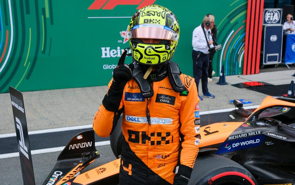 Lando Norris takes commanding Dutch GP pole with Lewis Hamilton only 12th