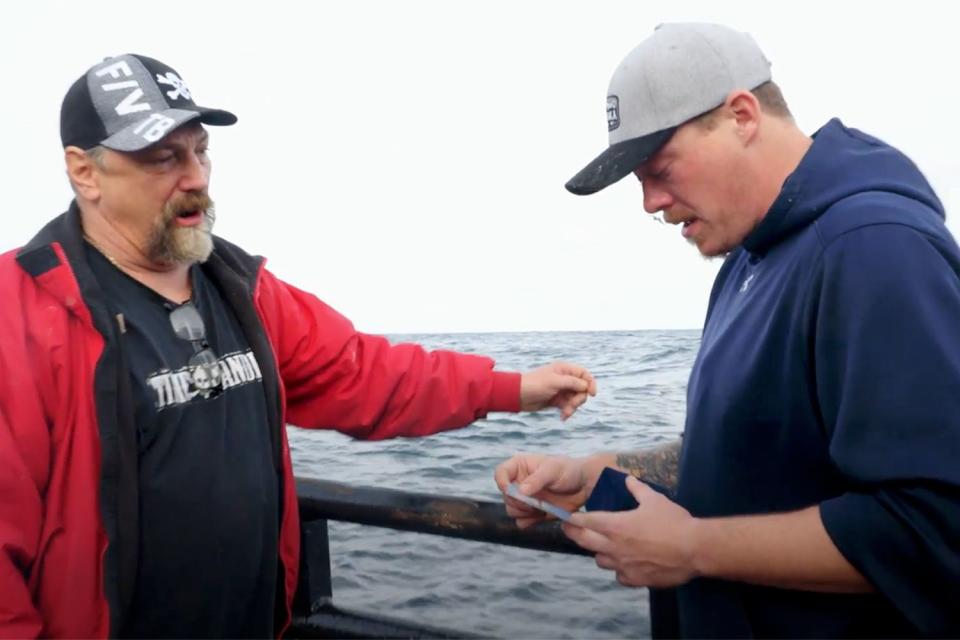 <p>Discovery Channel</p> Jonathan Hillstrand and Jesse McCollum on "Deadliest Catch"