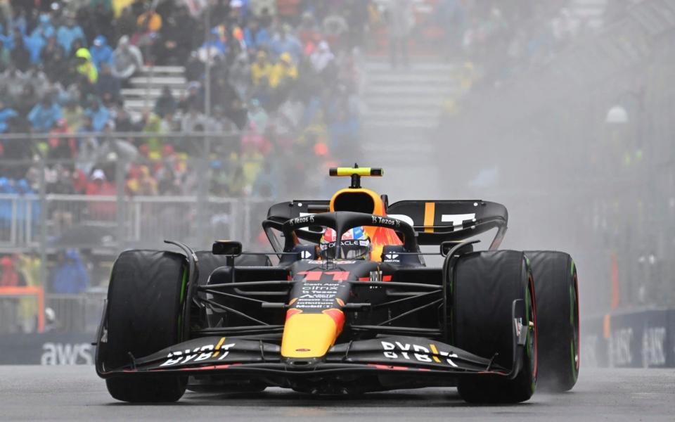 Red Bull's Sergio Perez, of Mexico, drives during the third practice session during the third practice session at the Formula One Canadian Grand Prix in Montreal, Saturday, June 18, 2022.&nbsp; - Jacques Boissinot/The Canadian Press