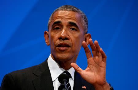 U.S. President Barack Obama speaks about Brexit at the Global Entrepreneurship Summit at Stanford University in Palo Alto, California, June 24, 2016. REUTERS/Kevin Lamarque