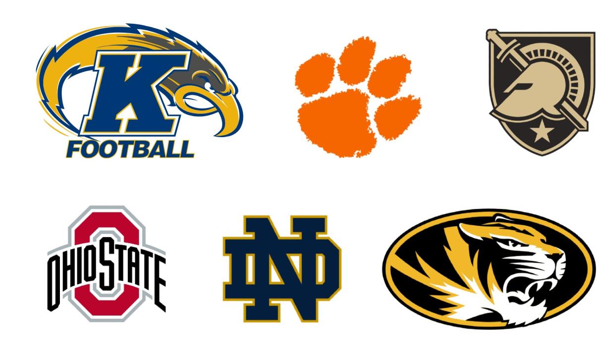  Selection of NCAAF logos. 