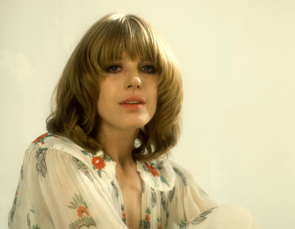 Marianne Faithfull wearing an Ossie Clark dress