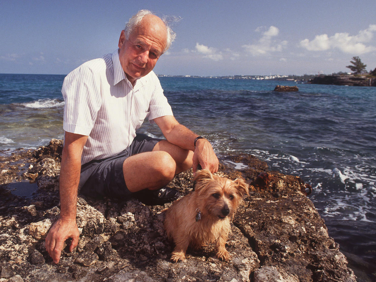 The lord in Bermuda with his pet dog in 1993: Rex