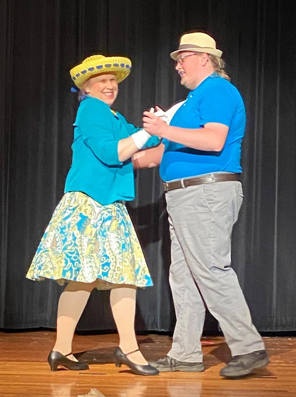 Michelle Klar (Mrs. Howell) and Uriah Geroux (Thurston Howell) prepare for their roles in "Gilligan's Island: The Musical."