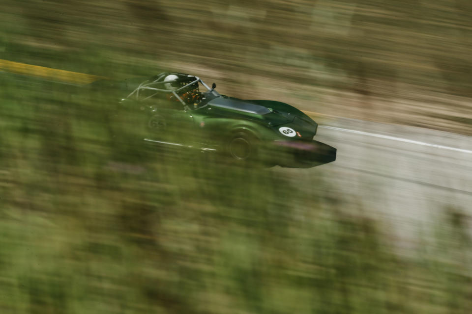 <p>There are tons of natural hills and elevated vantage points that offer fans totally unique perspectives to watch the action happening below. Shooting vintage Trans-Am cars through a hillside full of wildflowers is something I'll never forget. </p>