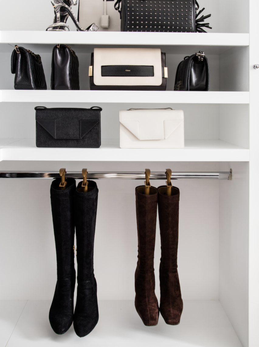 walkin closet ideas with hanging shoes