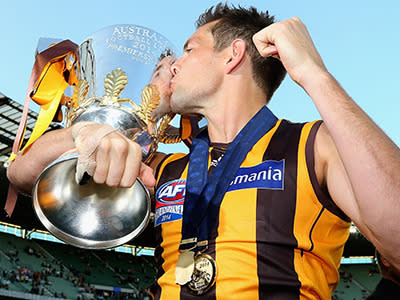 <p>Hawthorn captain Luke Hodge won his second Norm Smith Medal.</p>