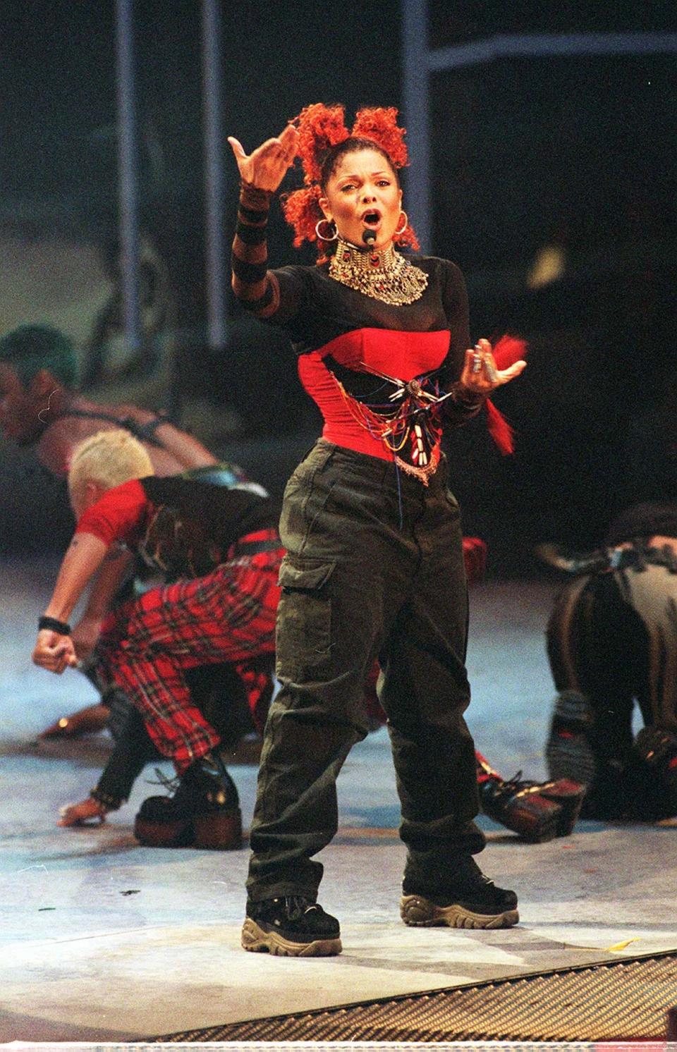 One of Jackson's more eye-catching ensembles came after the release of her sixth studio album, "Velvet Ropes," in 1997.