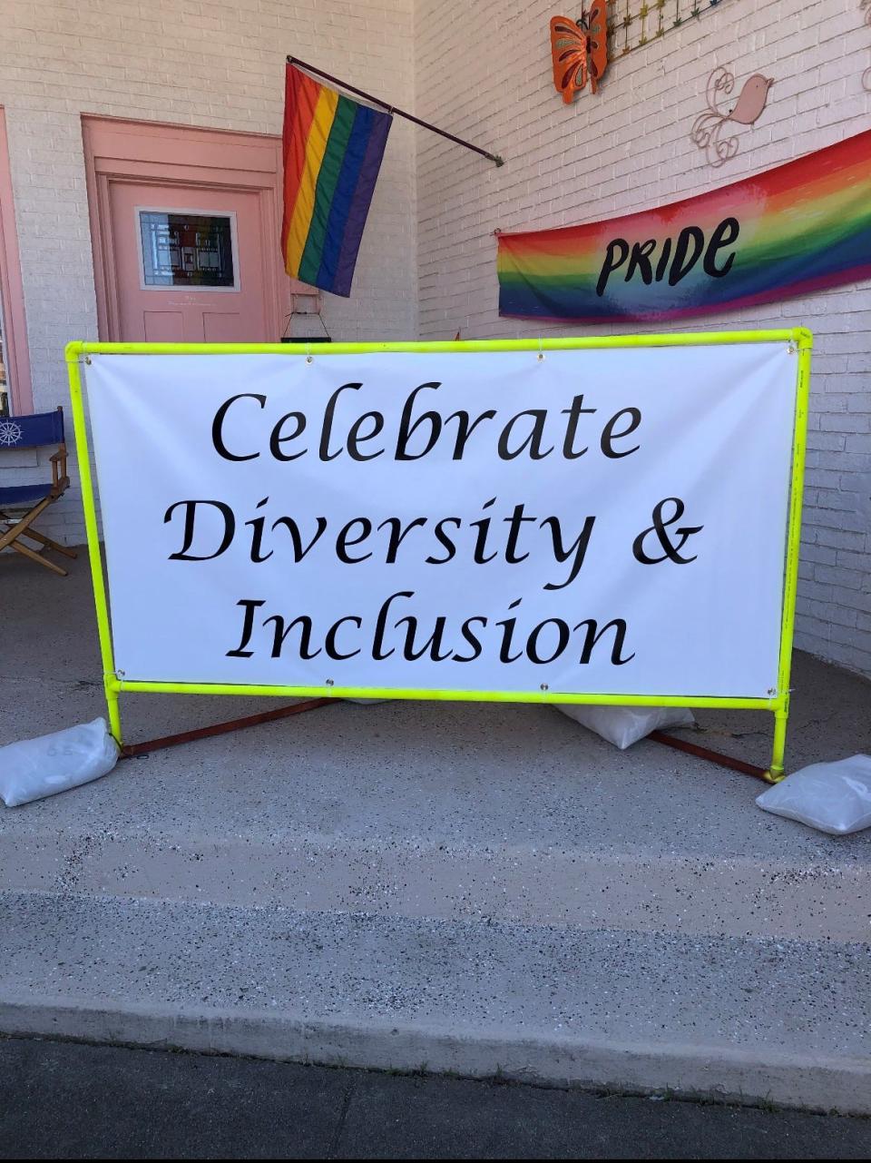 Tracy and Tim Brown-Salsman designed and donated this sign to Loogootee, requesting it be placed on a widely seen city-owned land in June. City officials rejected the request.