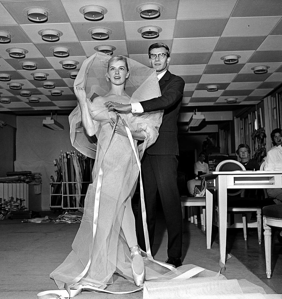 Yves St Laurent dressing a dancer