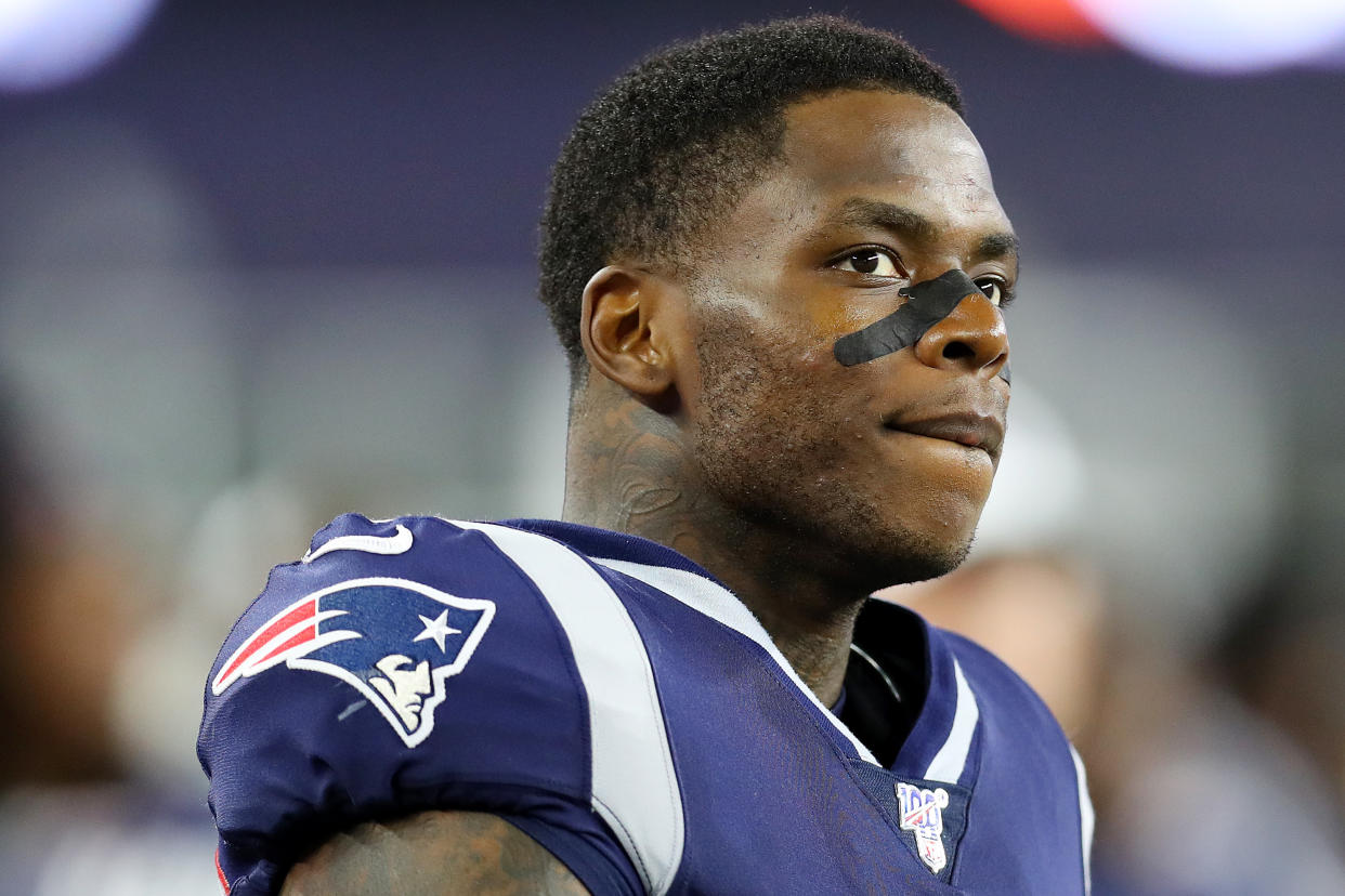 FOXBOROUGH, MASSACHUSETTS - AUGUST 29: Josh Gordon #10 of the New England Patriots during the preseason game between the New York Giants and the New England Patriots at Gillette Stadium on August 29, 2019 in Foxborough, Massachusetts. (Photo by Maddie Meyer/Getty Images)